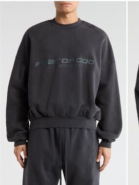 NWT Fear of God Essentials Los Angeles Limited Logo Crewneck - Vintage Black